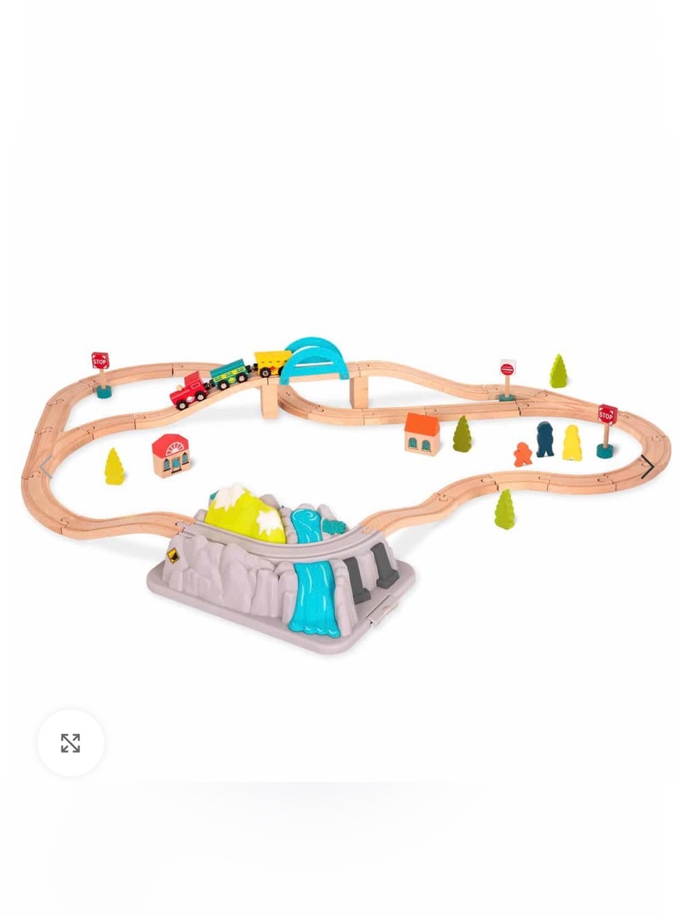 Wooden Train Set with Colorful Accessories